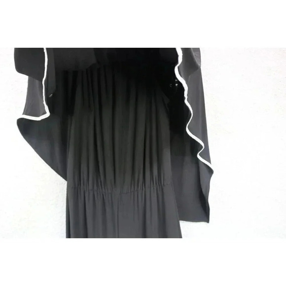 MSK Black Rhinestone Cape Off the Shoulders Jumpsuit-Wide Leg-Size Small-Evening - Picture 5 of 10